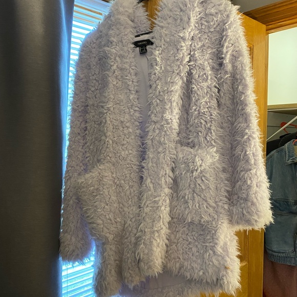 Lavender long teddy coat